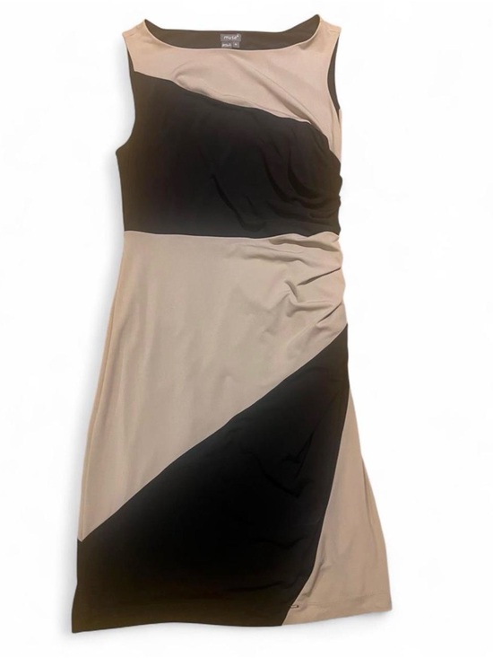Muse Dresses & Skirts - Muse Sleeveless Colorblock Sheath Dress - Black & Taupe